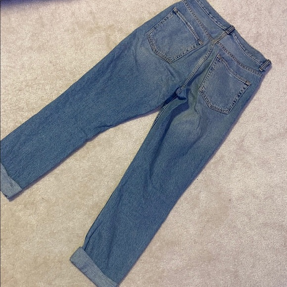 Forever21 Med/Light-Wash High-Waisted Ripped Jeans - Picture 2 of 4